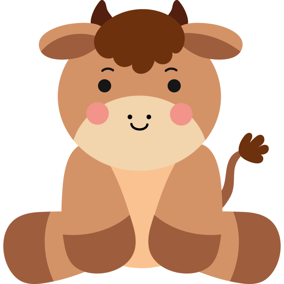 cute bull animal isolated design png