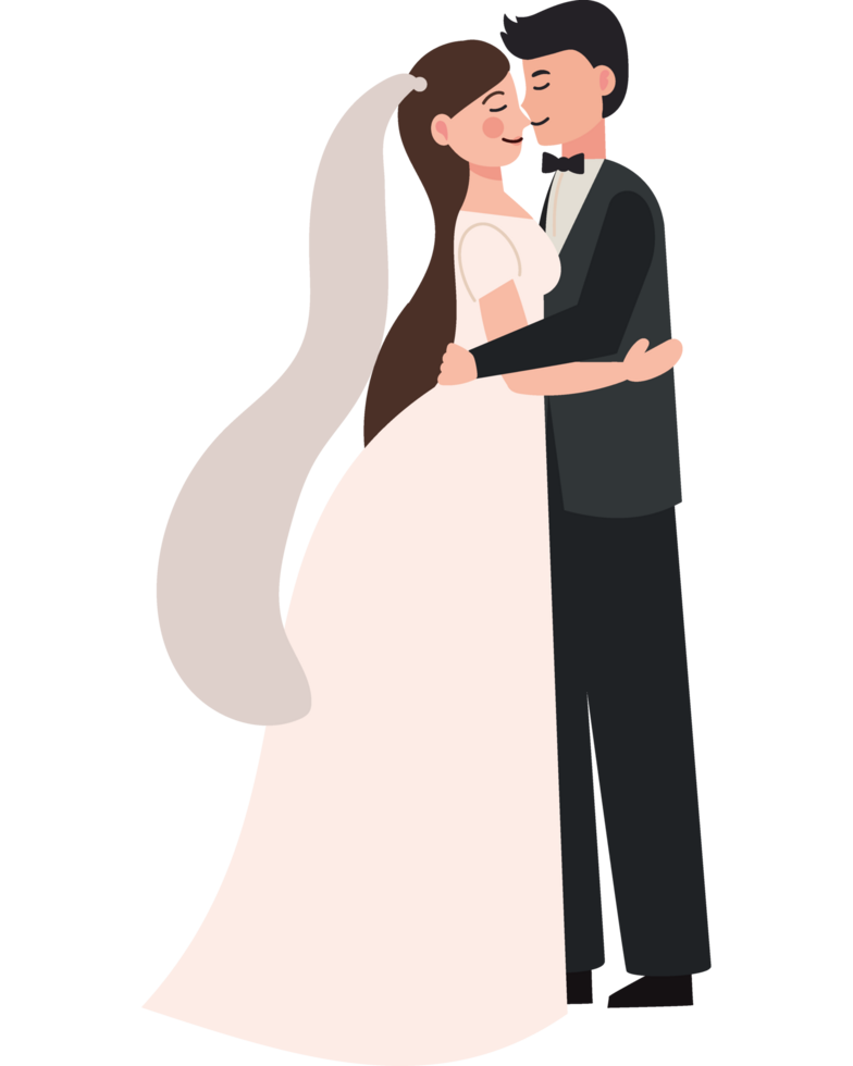 wedding couple hugging icon isolated png