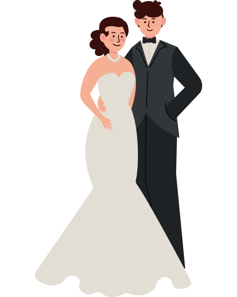 elegant wedding couple icon isolated png