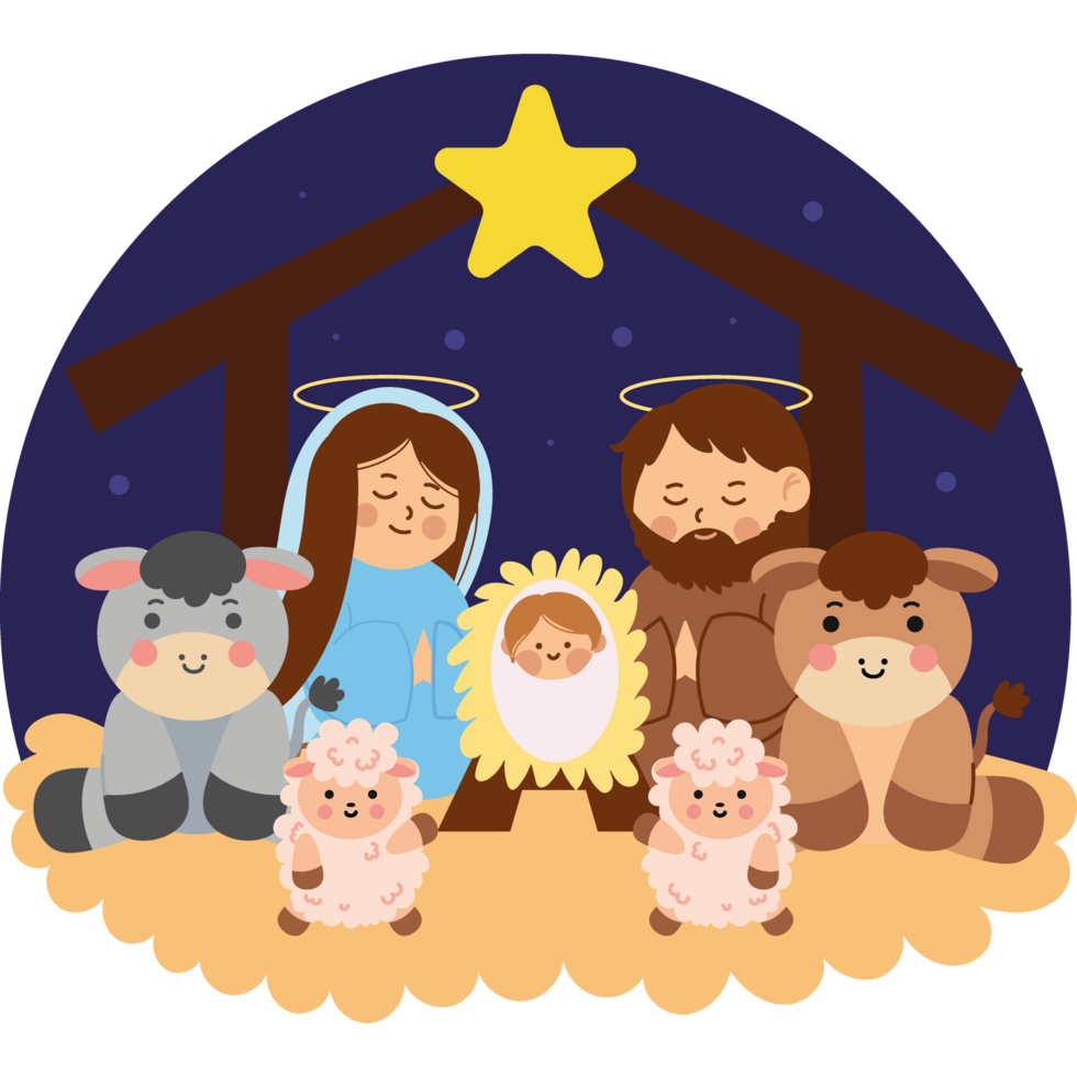manger characters in the stable isolated png