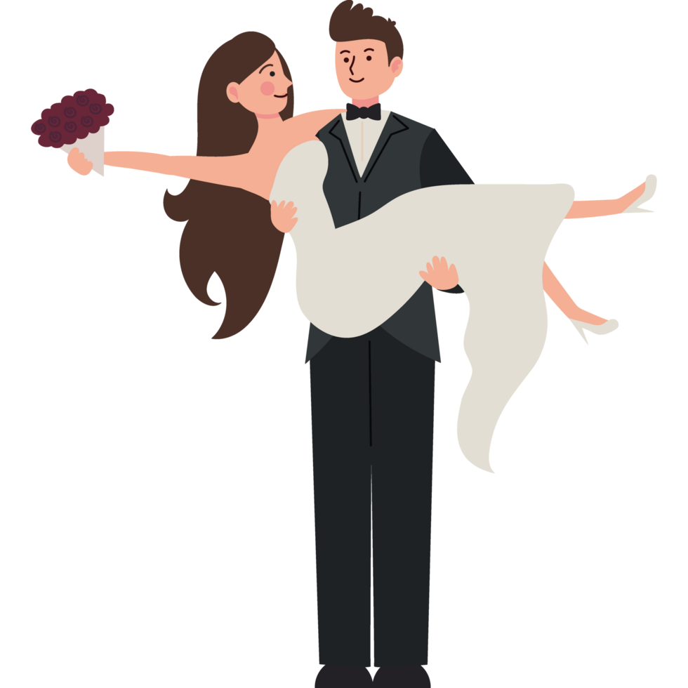 wedding happy couple icon isolated png