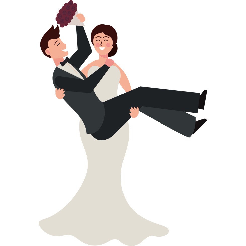 wedding bride and groom icon isolated png