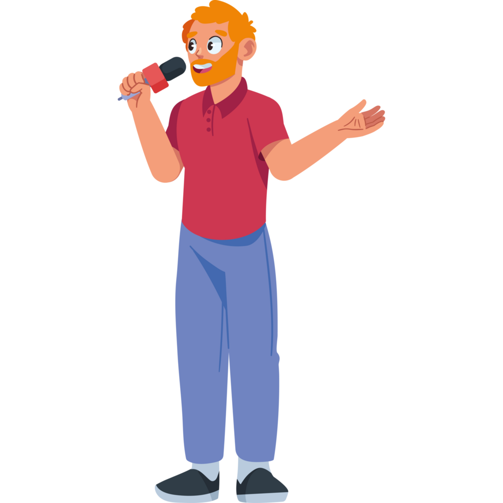 man is a journalist working isolated png