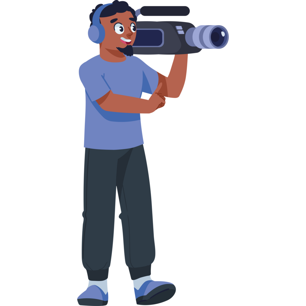 cameraman with camera on event isolated png