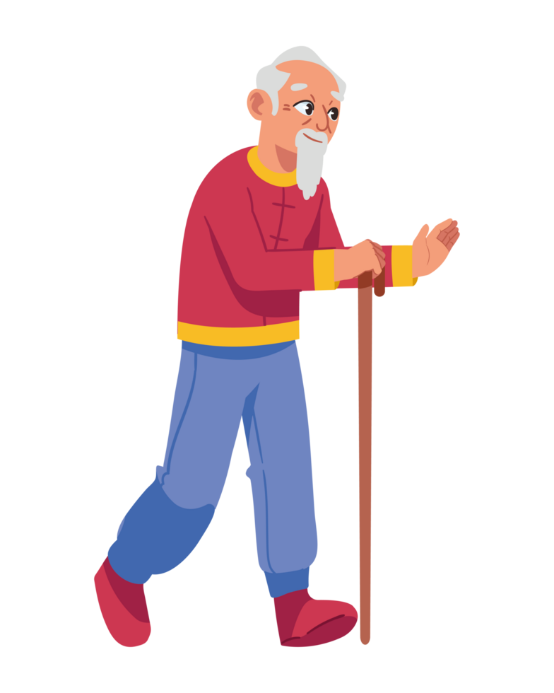 old man with a cane isolated png
