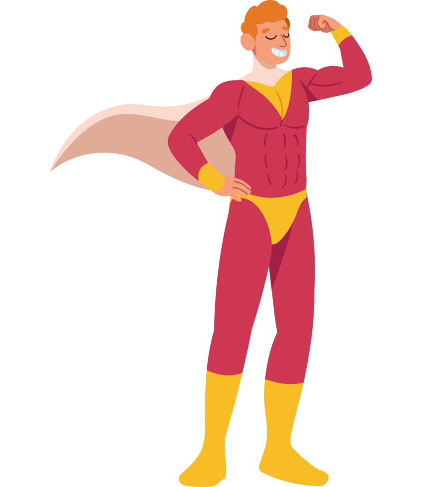 super hero strong character isolated png