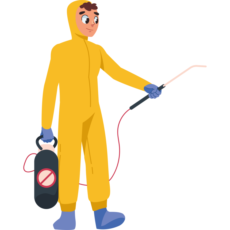 mosquito control man in protective suit isolated png