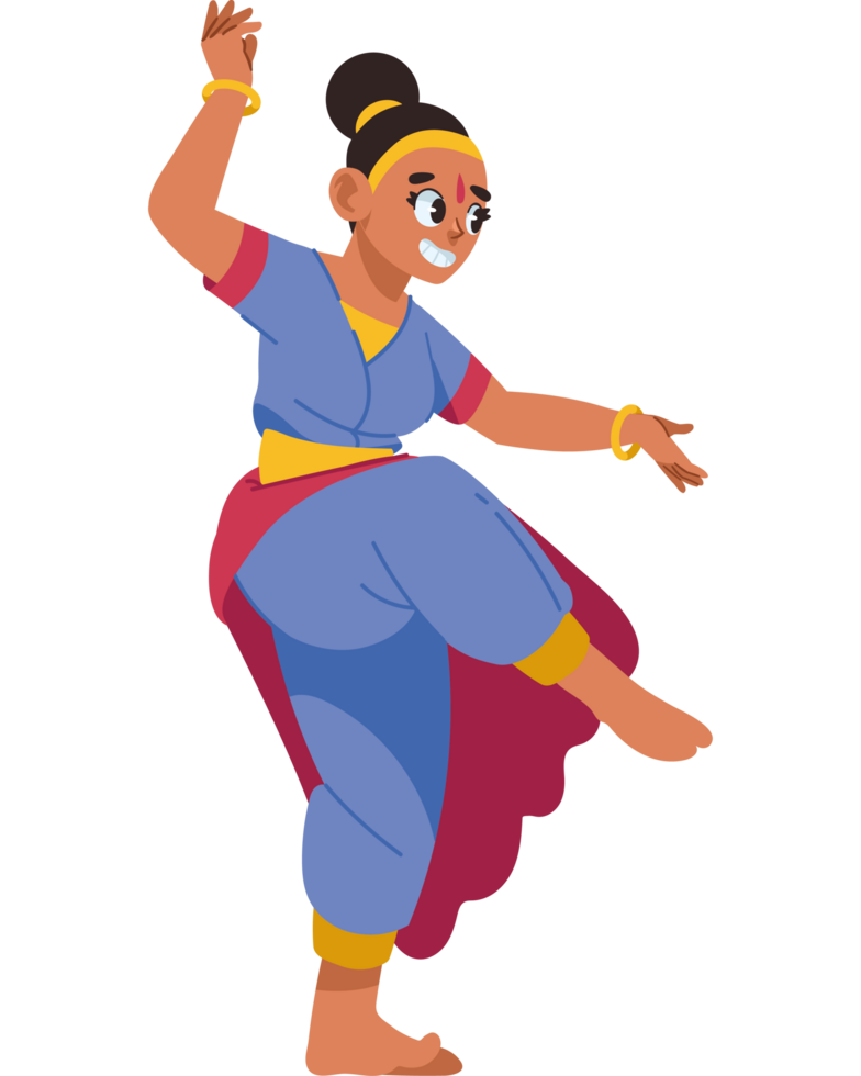 dancer woman bharatanatyam style isolated png