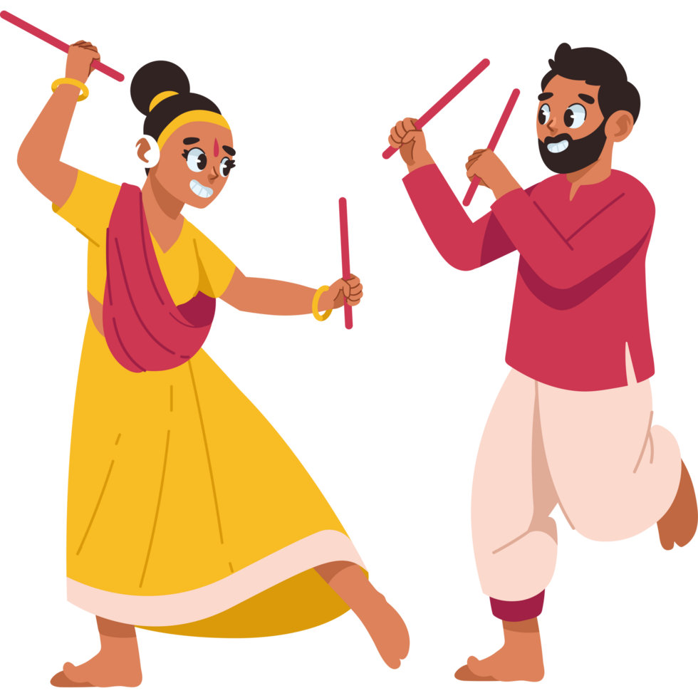 couple in hindu traditional costume isolated png