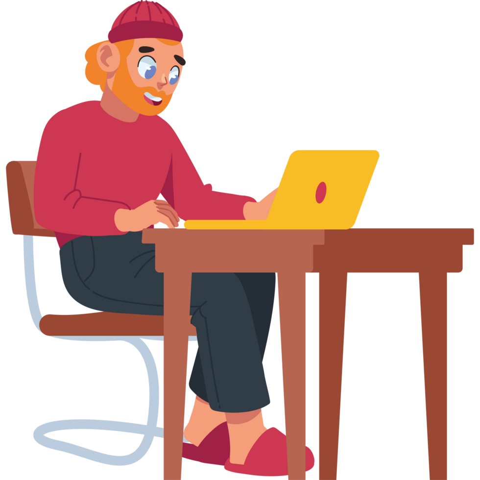 freelancer in hybrid work isolated png