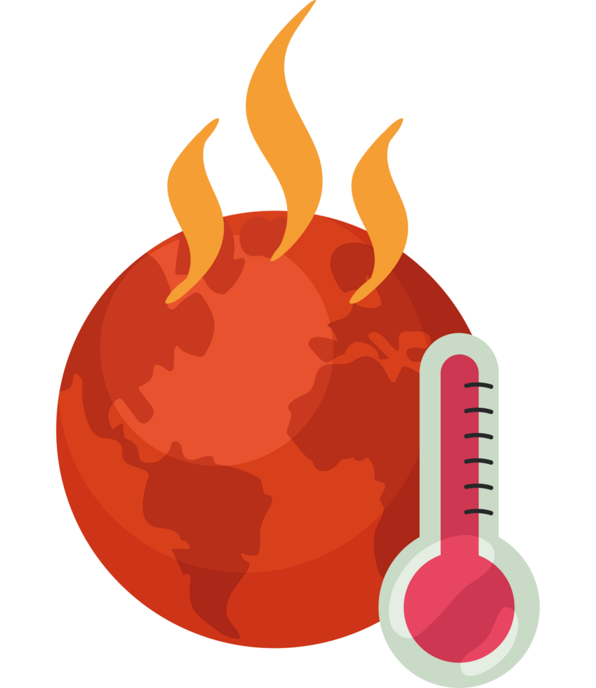 global warming increase temperature isolated png