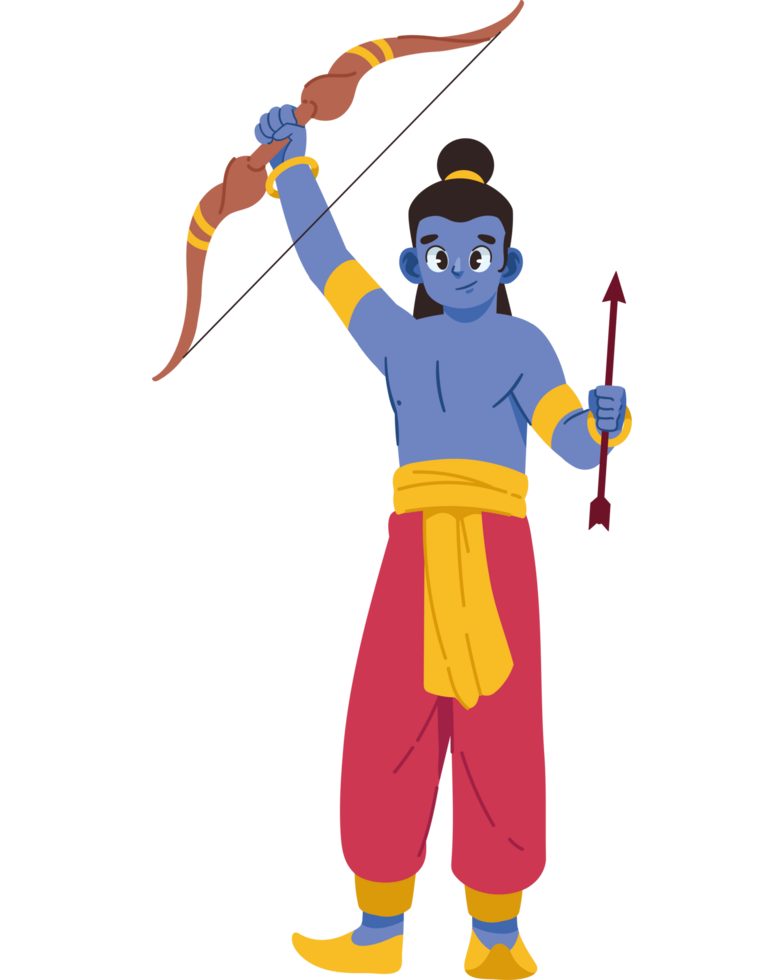 hindu lord rama with bow arrow isolated png