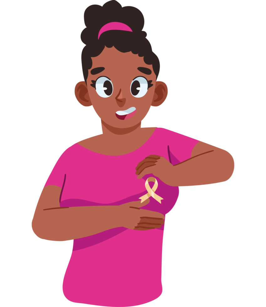 breast cancer awareness woman fighting disease isolated png