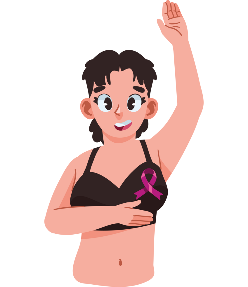woman wrapped with pink ribbon isolated png