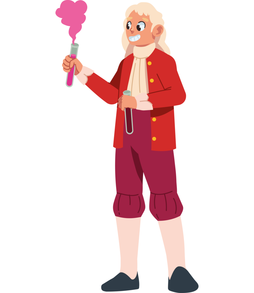 isaac newton making experiment isolated png