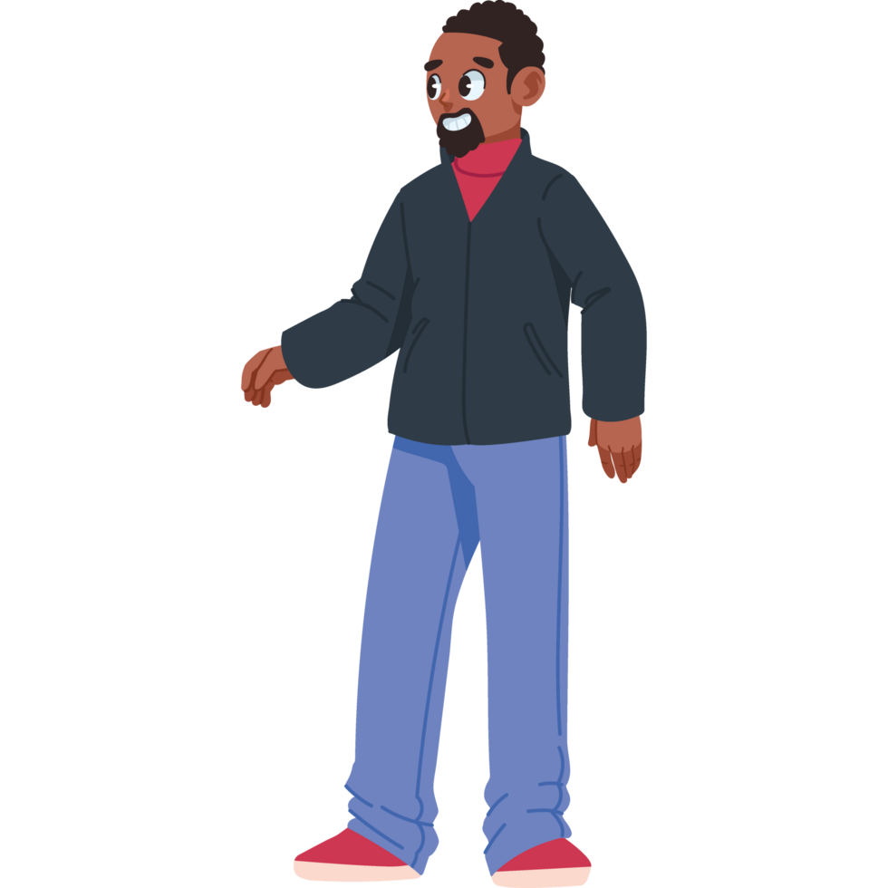 adult man wearing autumn clothes isolated png