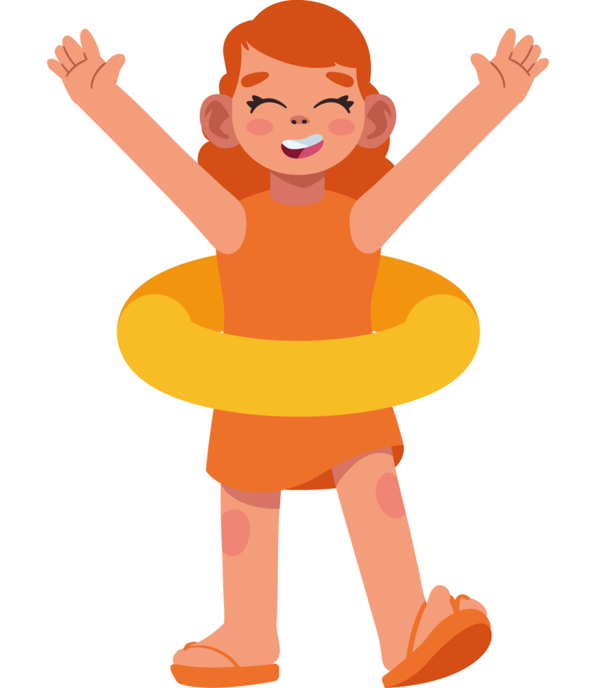 cute girl wearing summer clothes isolated png