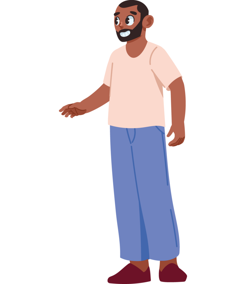 man character wearing spring clothes isolated png