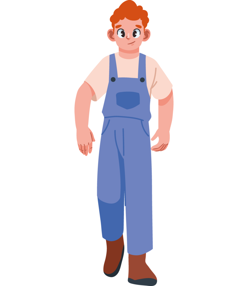 cartoon man wearing spring clothes isolated png