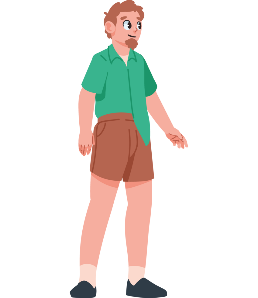 man character with spring clothes isolated png