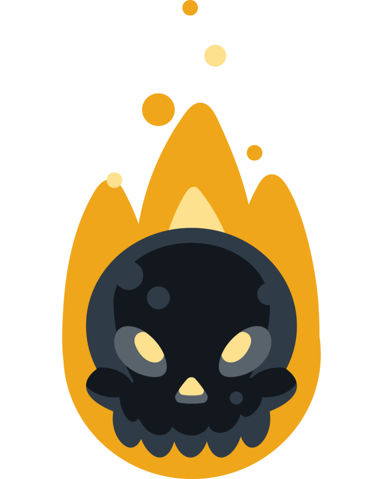 flame skull games item isolated png
