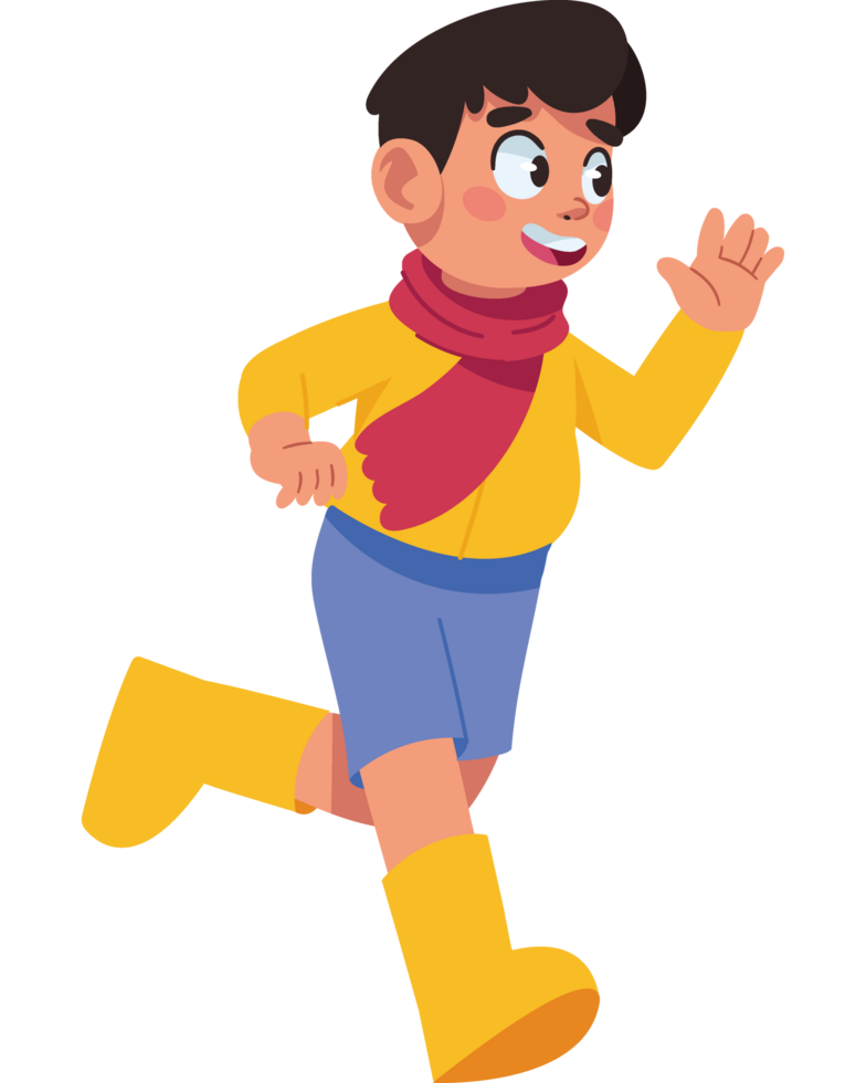 boy wearing season autumn clothes isolated png