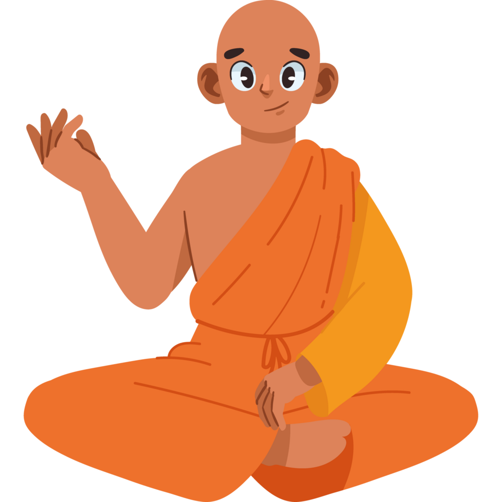 buddhism monk on lotus pose isolated png