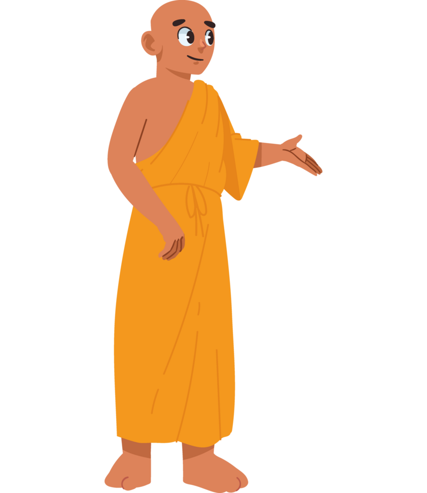 buddhist monk character isolated design png