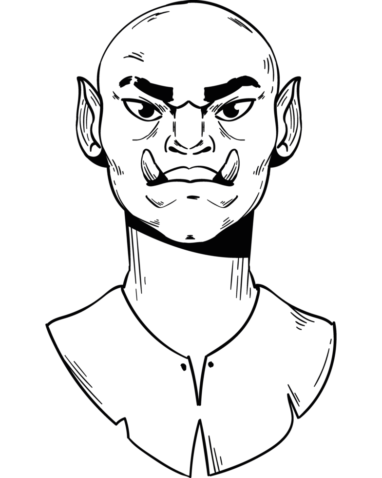 fantasy elf man character sketch isolated png
