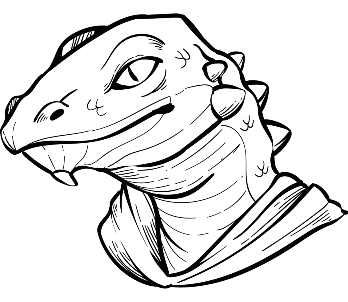 fantasy lizard man sketch isolated png