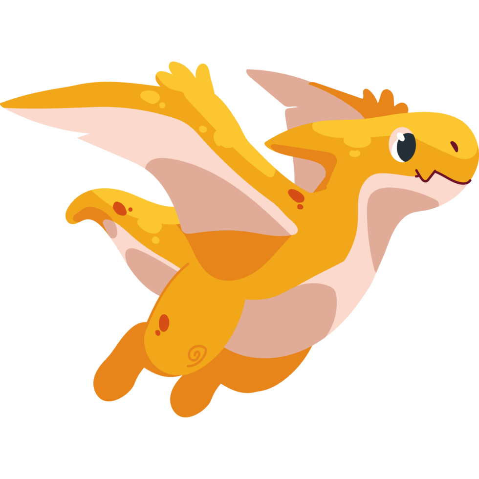 cute dinosaur with wings design png