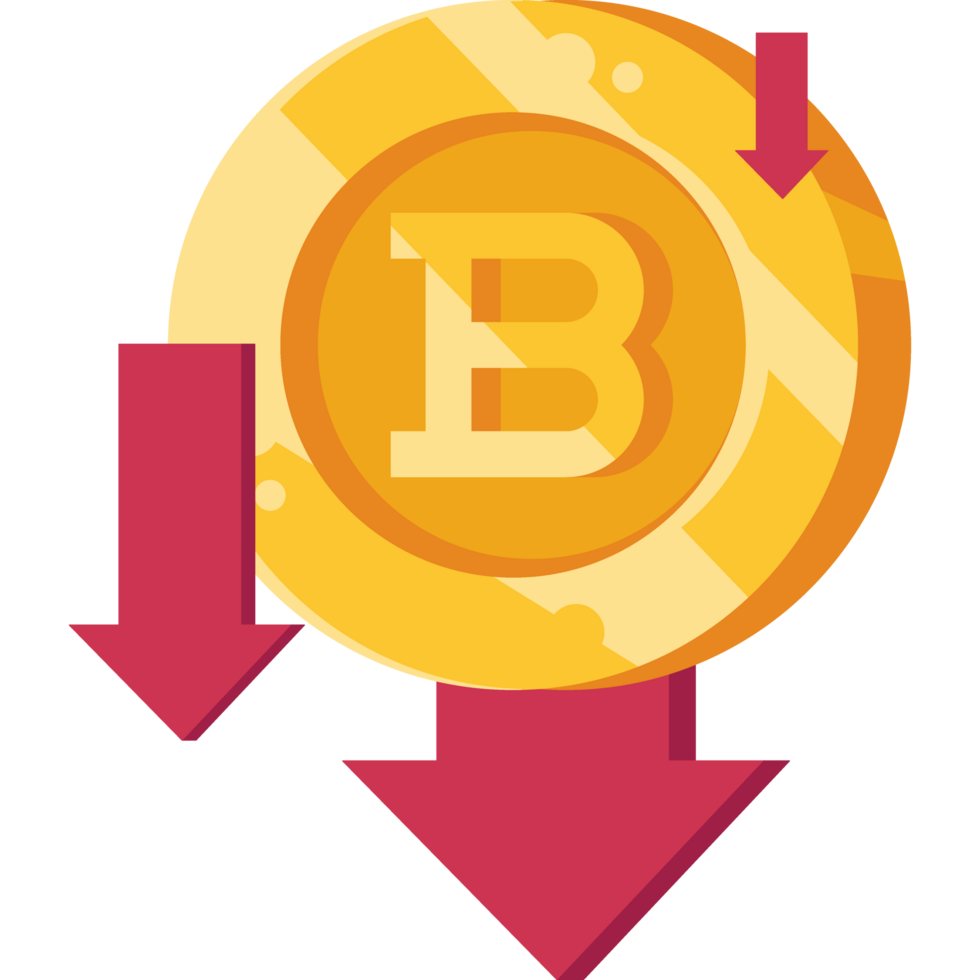 bitcoin value drops design isolated png
