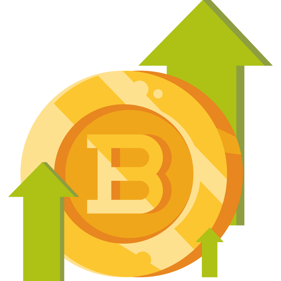 cryptocurrency growth bitcoin design isolated png