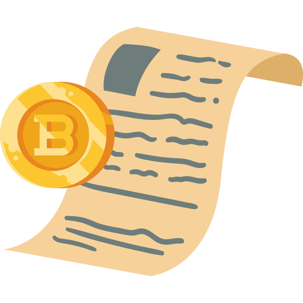 contract bitcoin cryptocurrency design isolated png