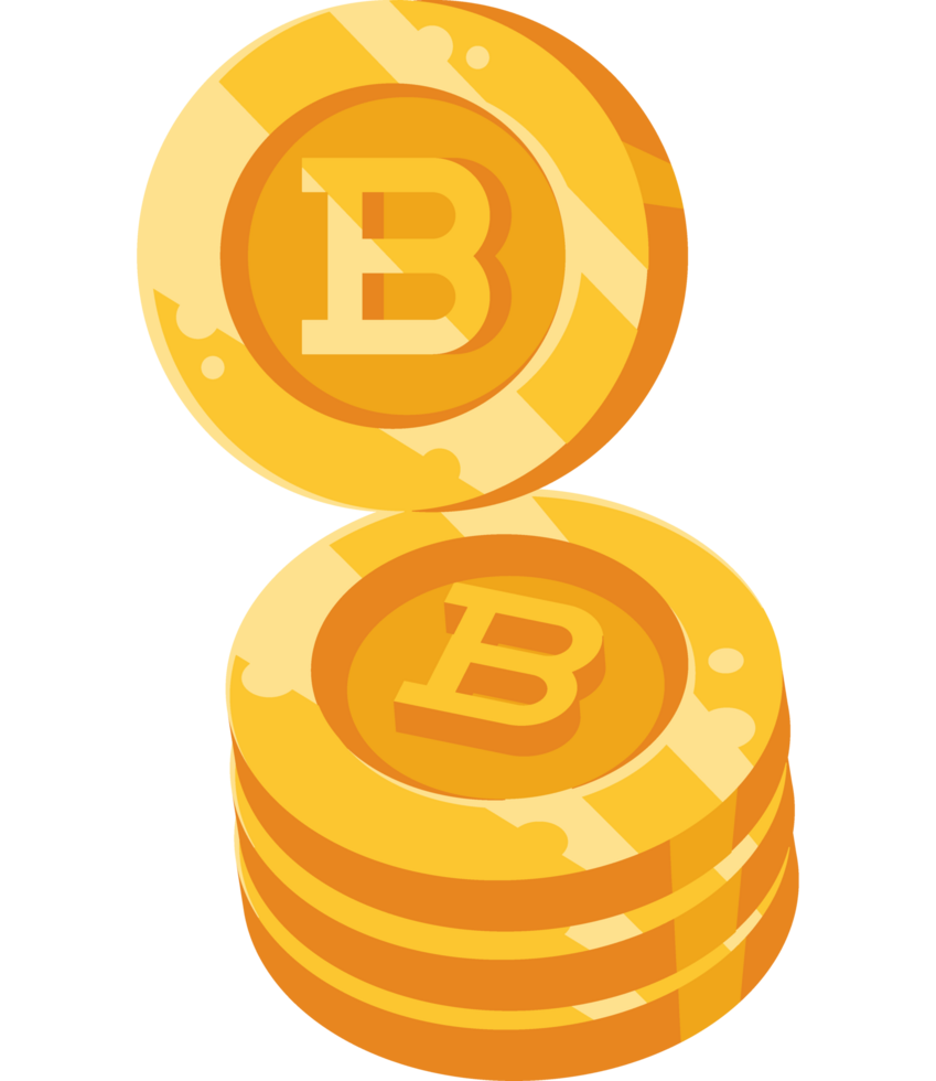 bitcoin cryptocurrency stack design isolated png