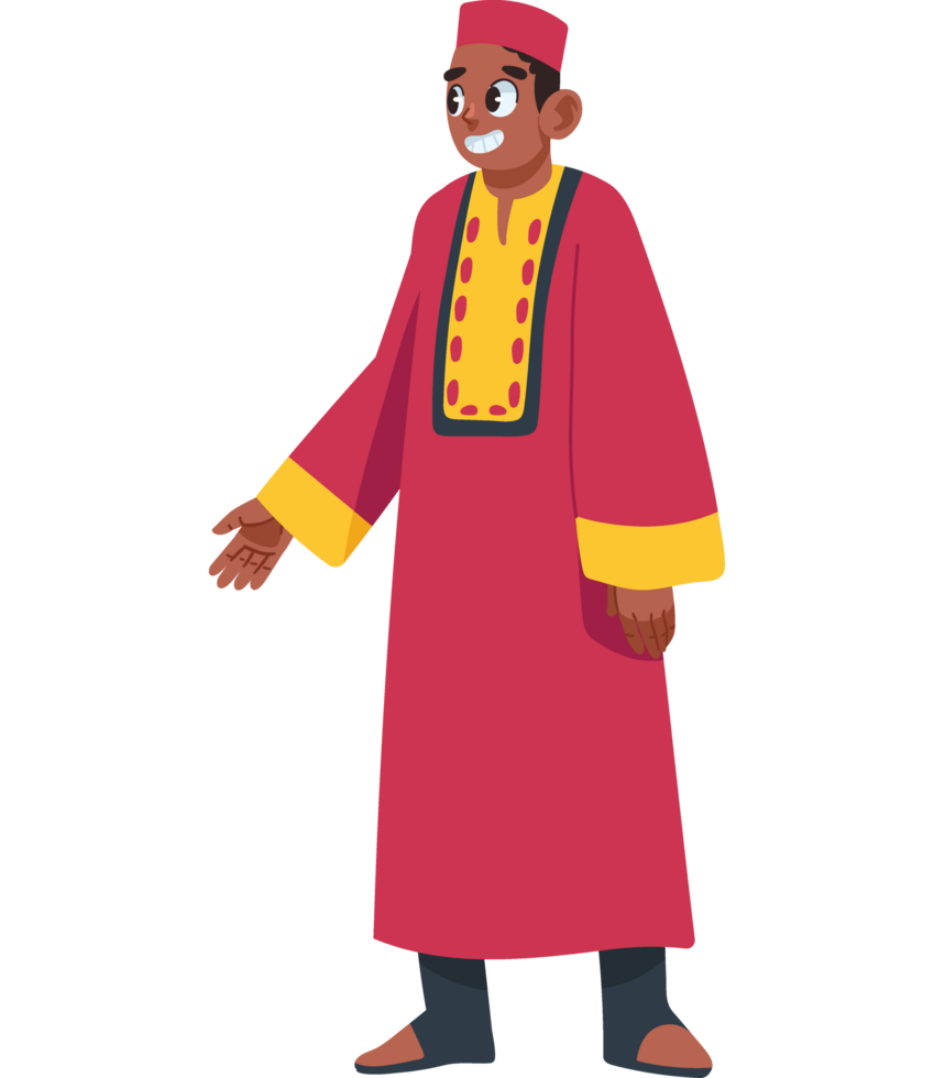 african man in red clothes isolated png