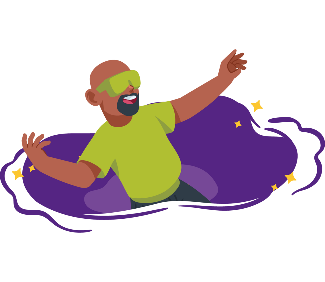 man in metaverse world png