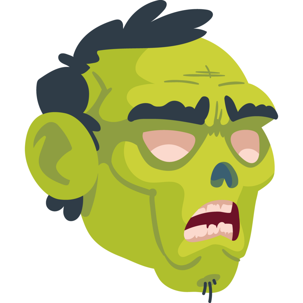 zombie head creepy isolated icon png