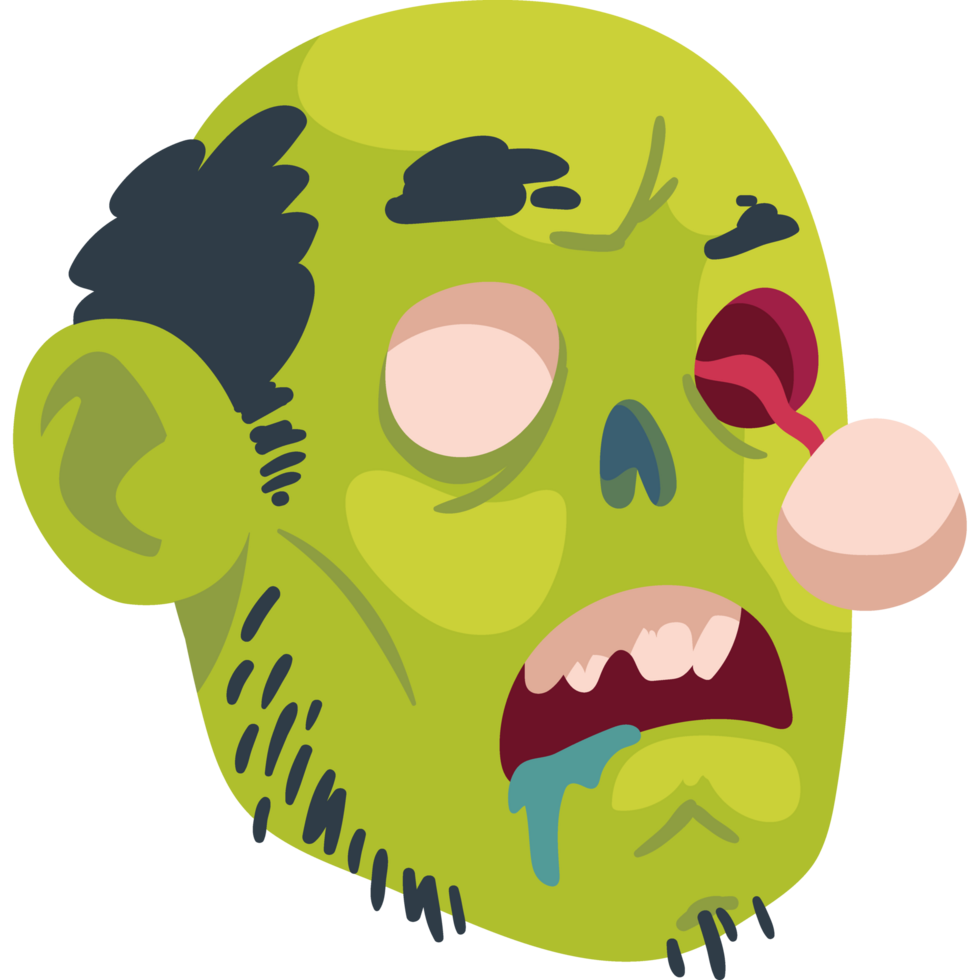zombie head scary isolated icon png