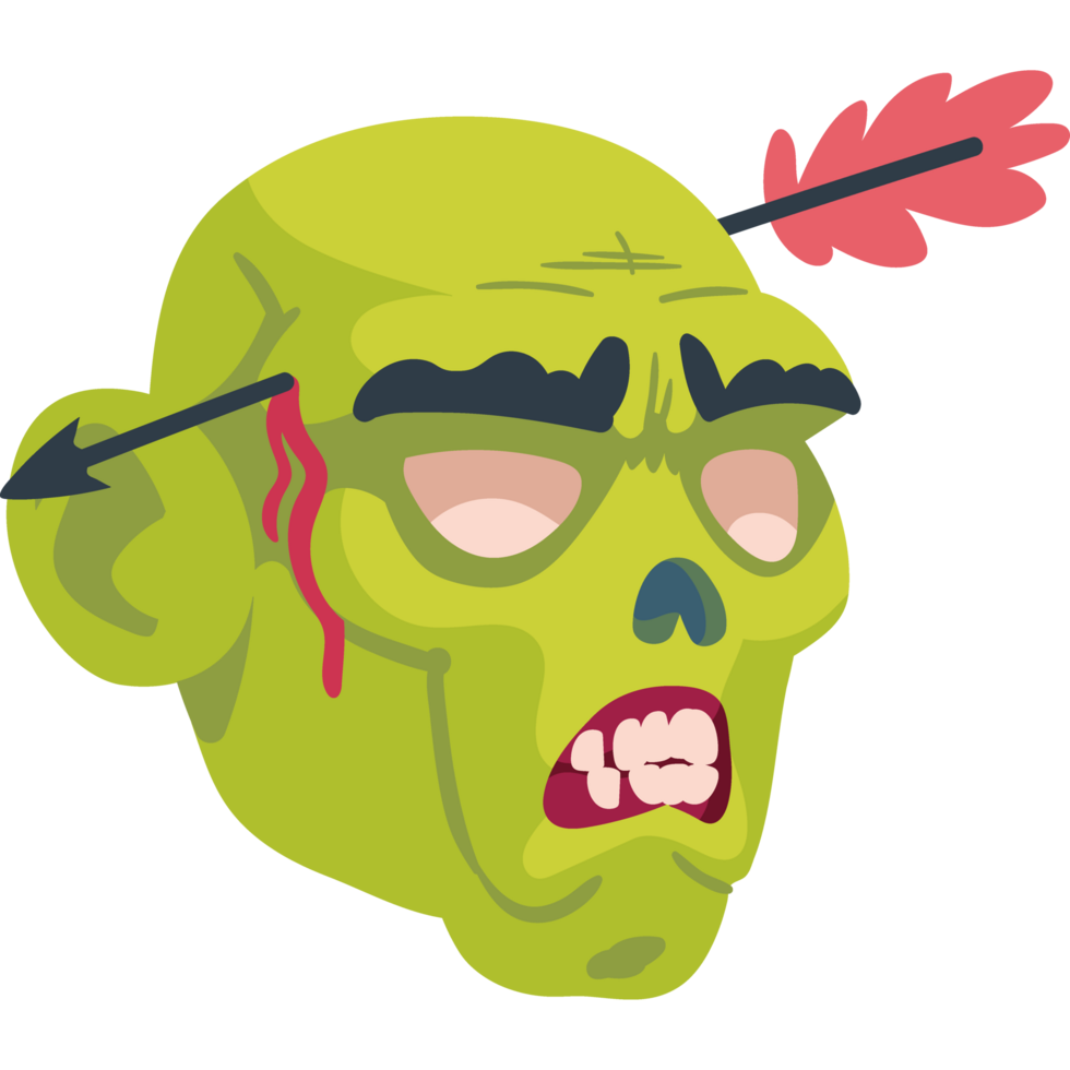 zombie head brain isolate png