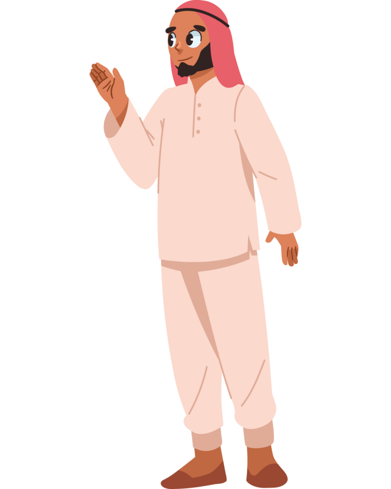 bedouin bearded man character isolated png