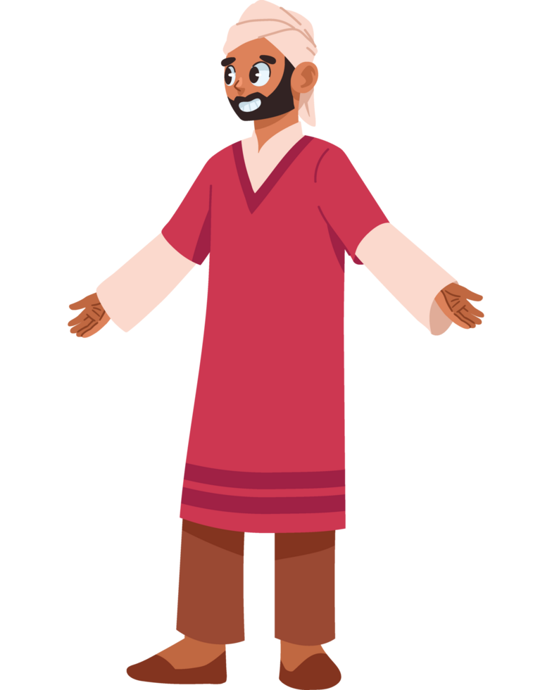 bedouin man standing isolated design png