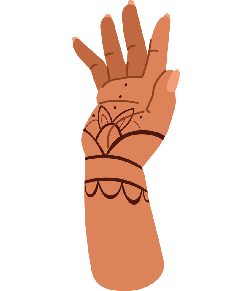 floral indian henna tattoo isolate png
