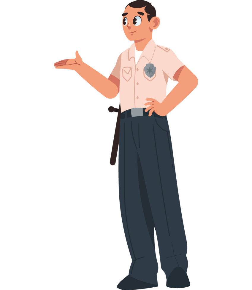 prison guard with baton isolated png