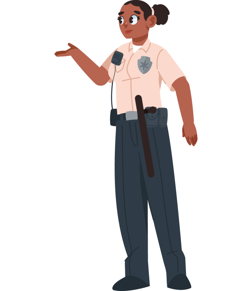 prison guard woman character isolated png