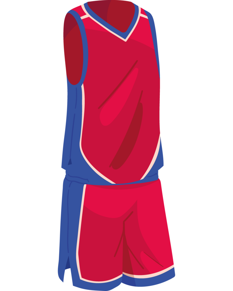 red basket sport uniform isolated png