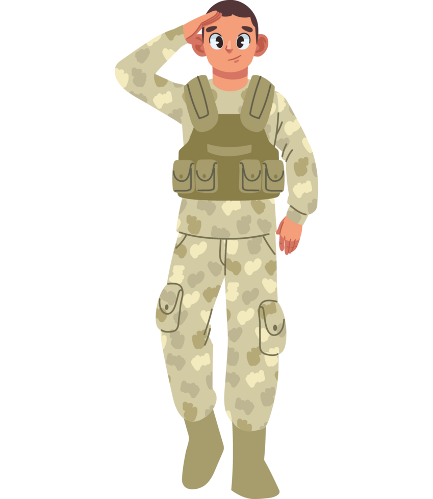 military officer saluting isolated png