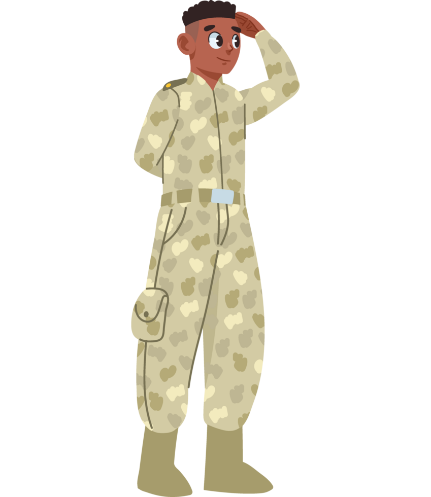 military officer in camouflage isolated png