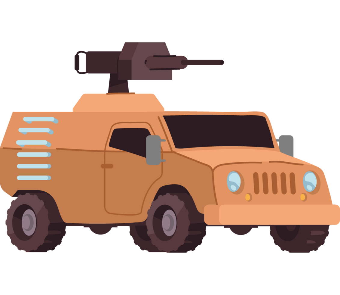 military vehicle with weapon isolated icon png