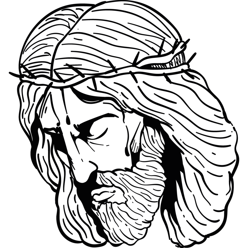 jesus christ portrait sketch isolated png